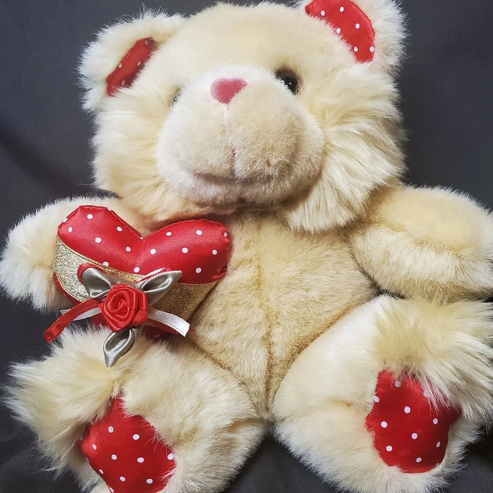 WalMart Valentine's Day Plush Stuffed Animal Beige 8